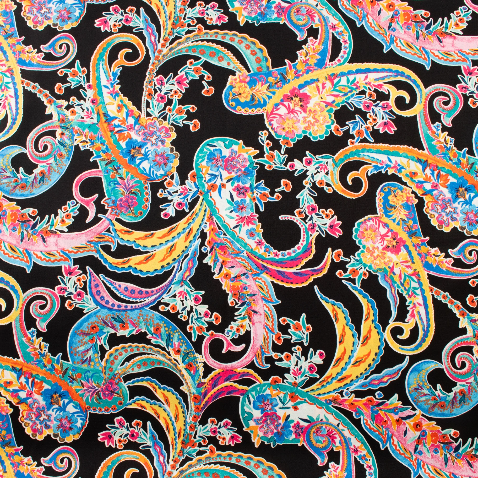 Printed Silky Polyester - BUBBLE - 001 - Black