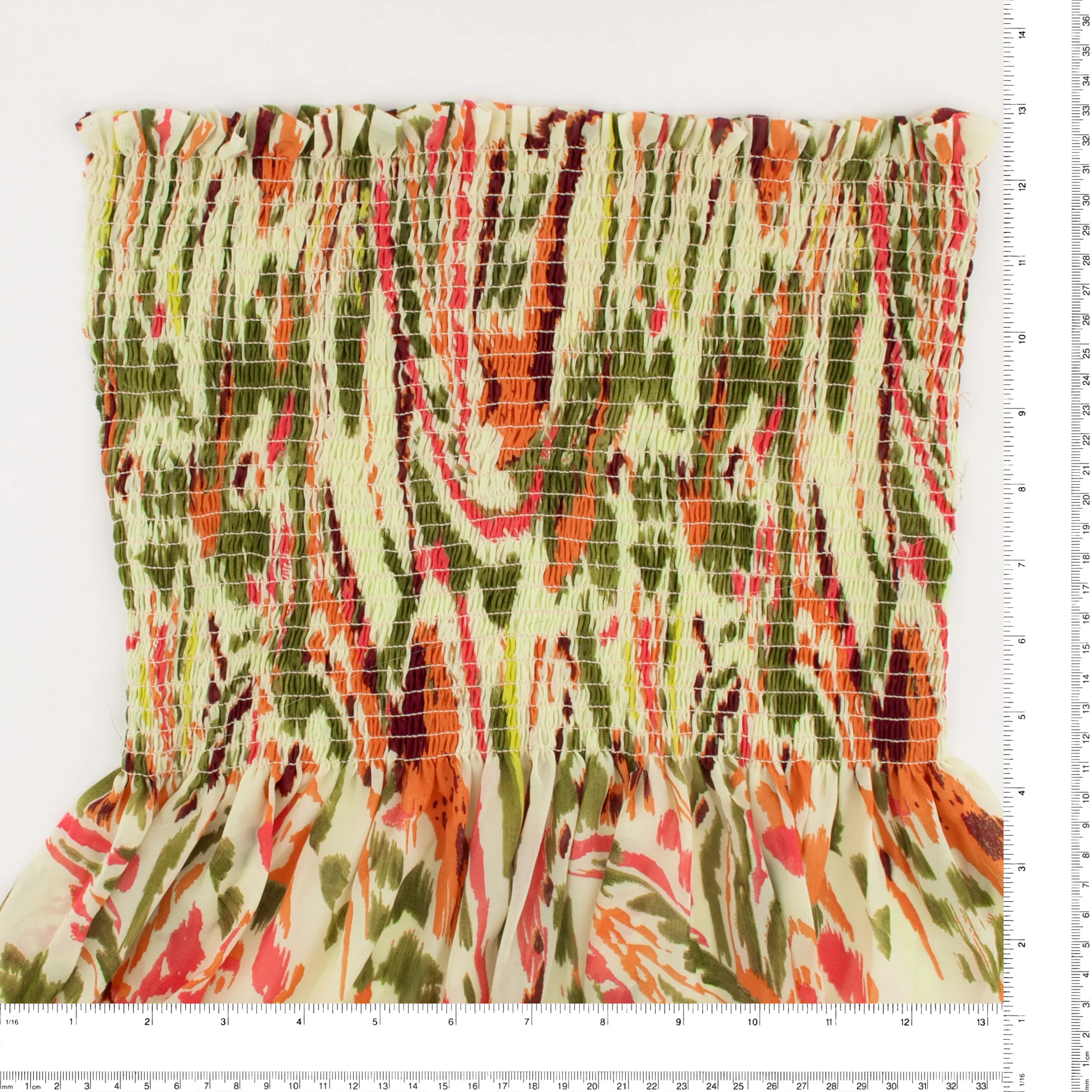 Printed Smocking Polyester - VIOLA - 002 - Light Green - Image 3