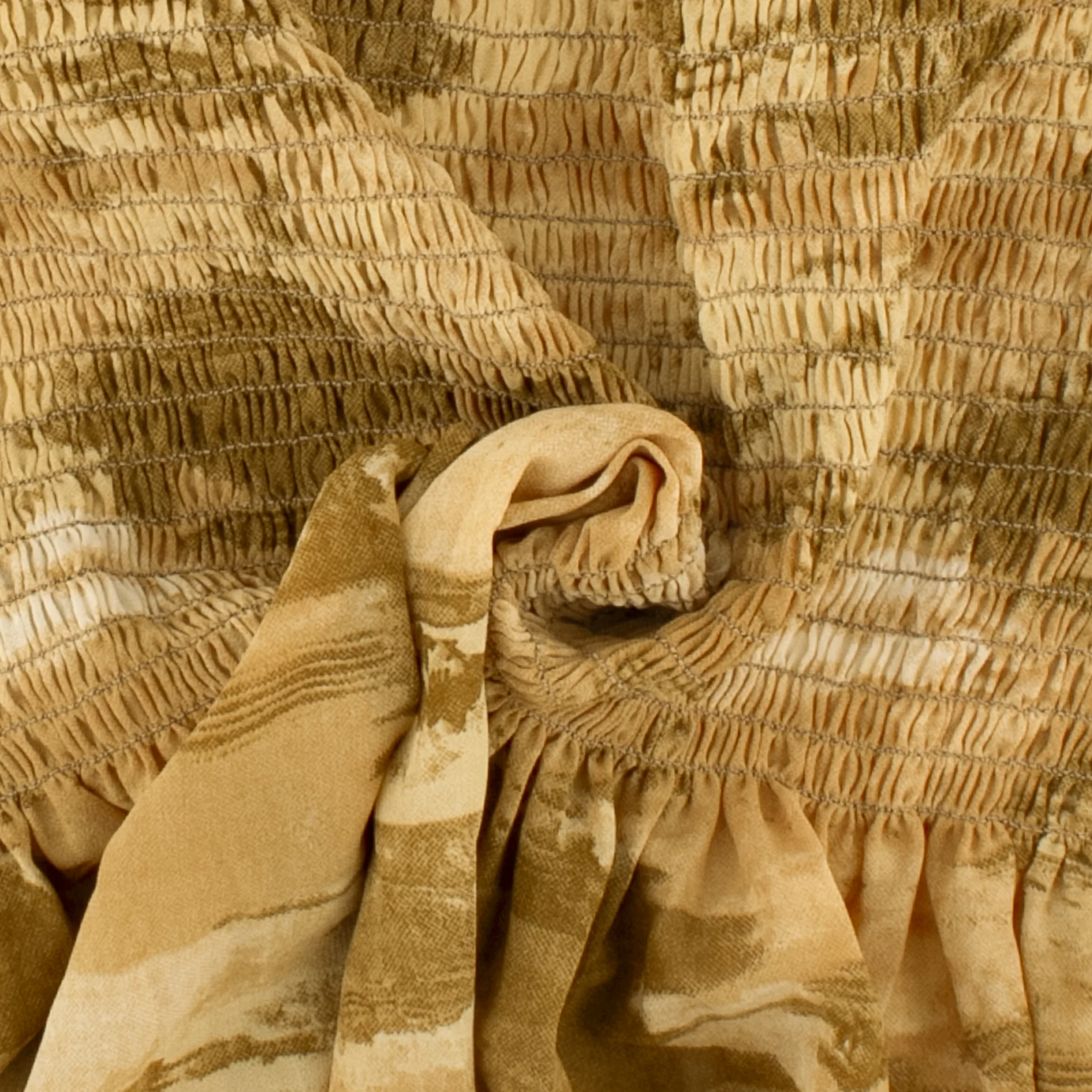 Printed Smocking Polyester - VIOLA - 008 - Sand - Image 2