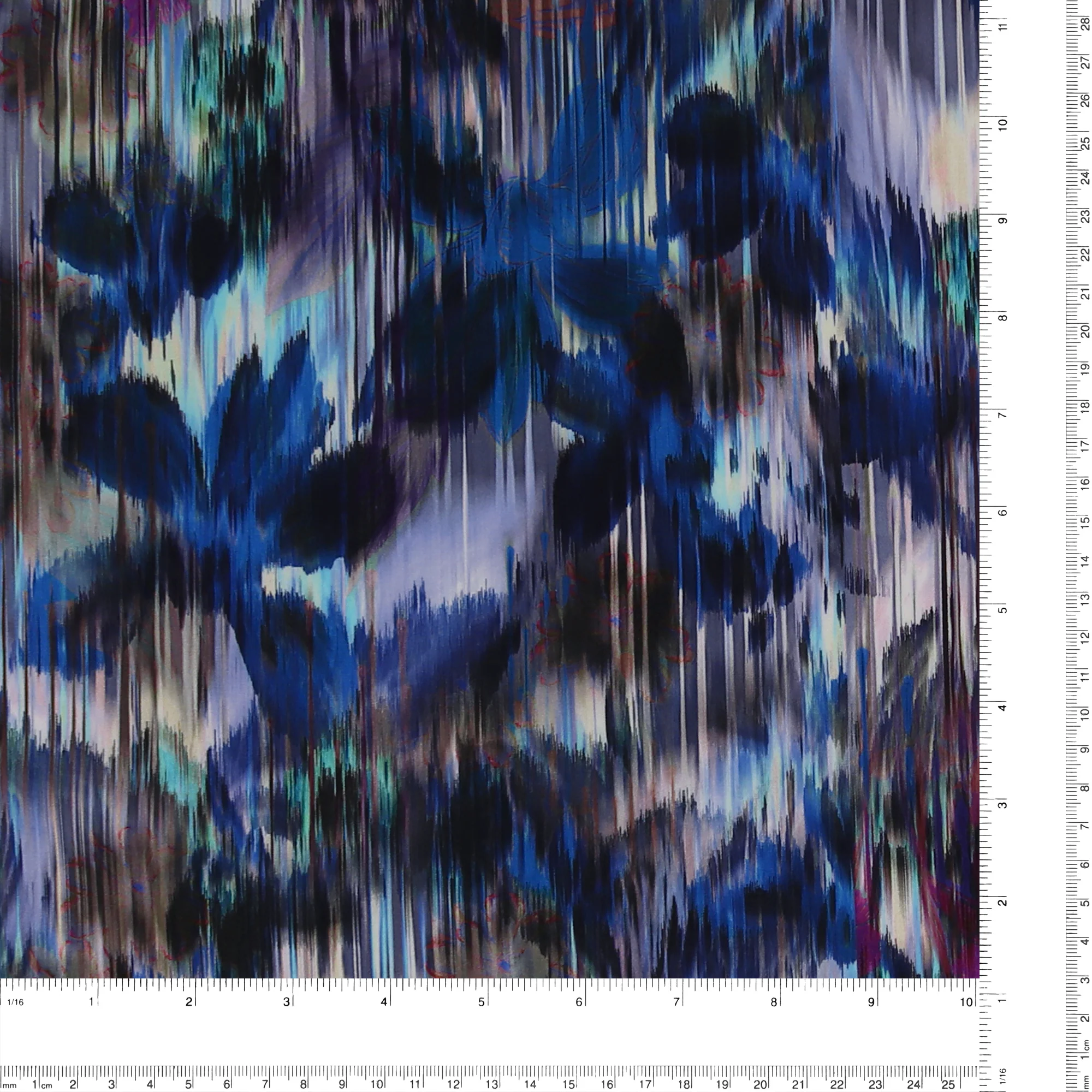 Printed Stretch Rayon Poplin - MILA - 006 - Blue - Image 3
