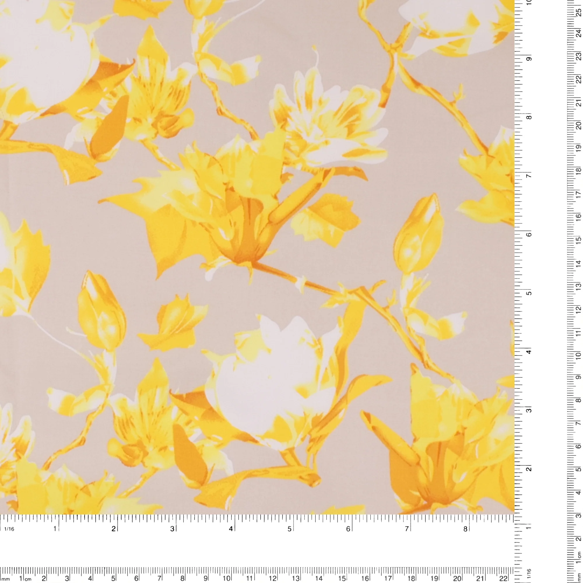 Printed Stretch Sateen - SANDY - 008 - Yellow - Image 3