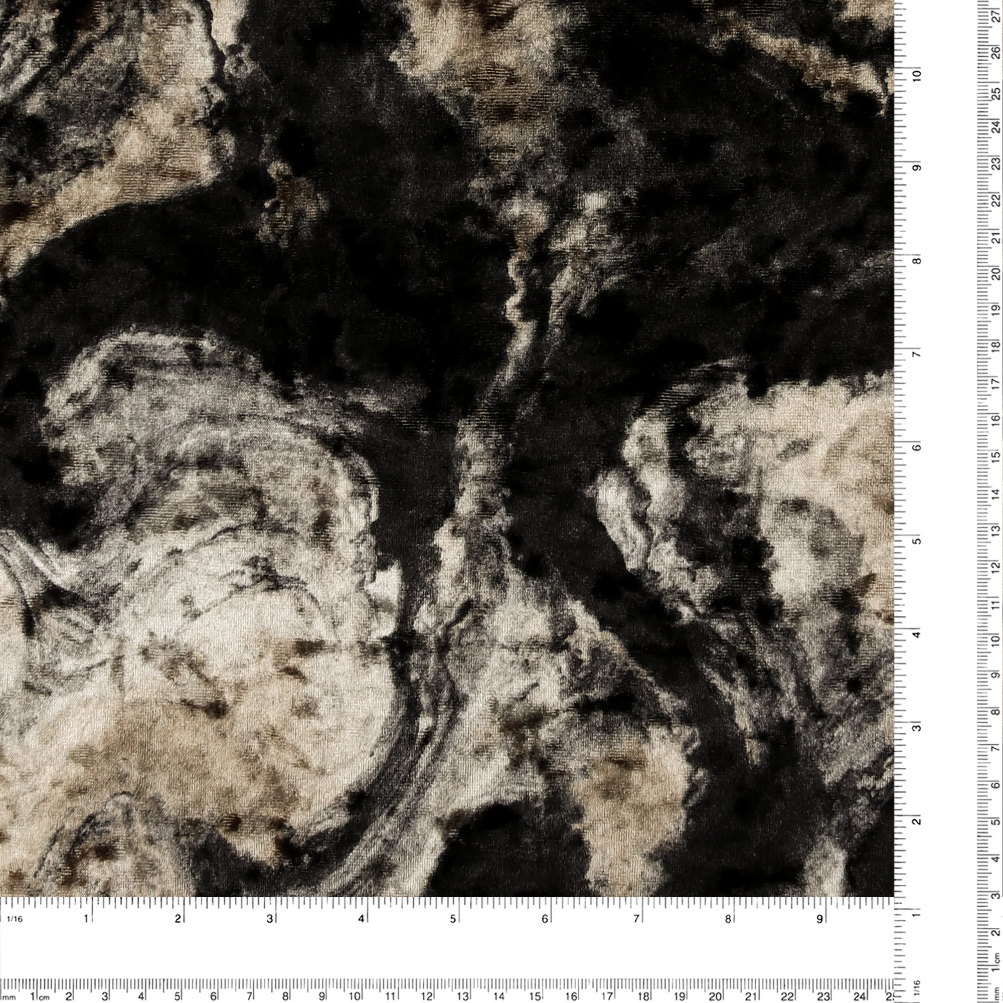 Printed Velvet - LOUELLA - 001 - Black & Grey - Image 3