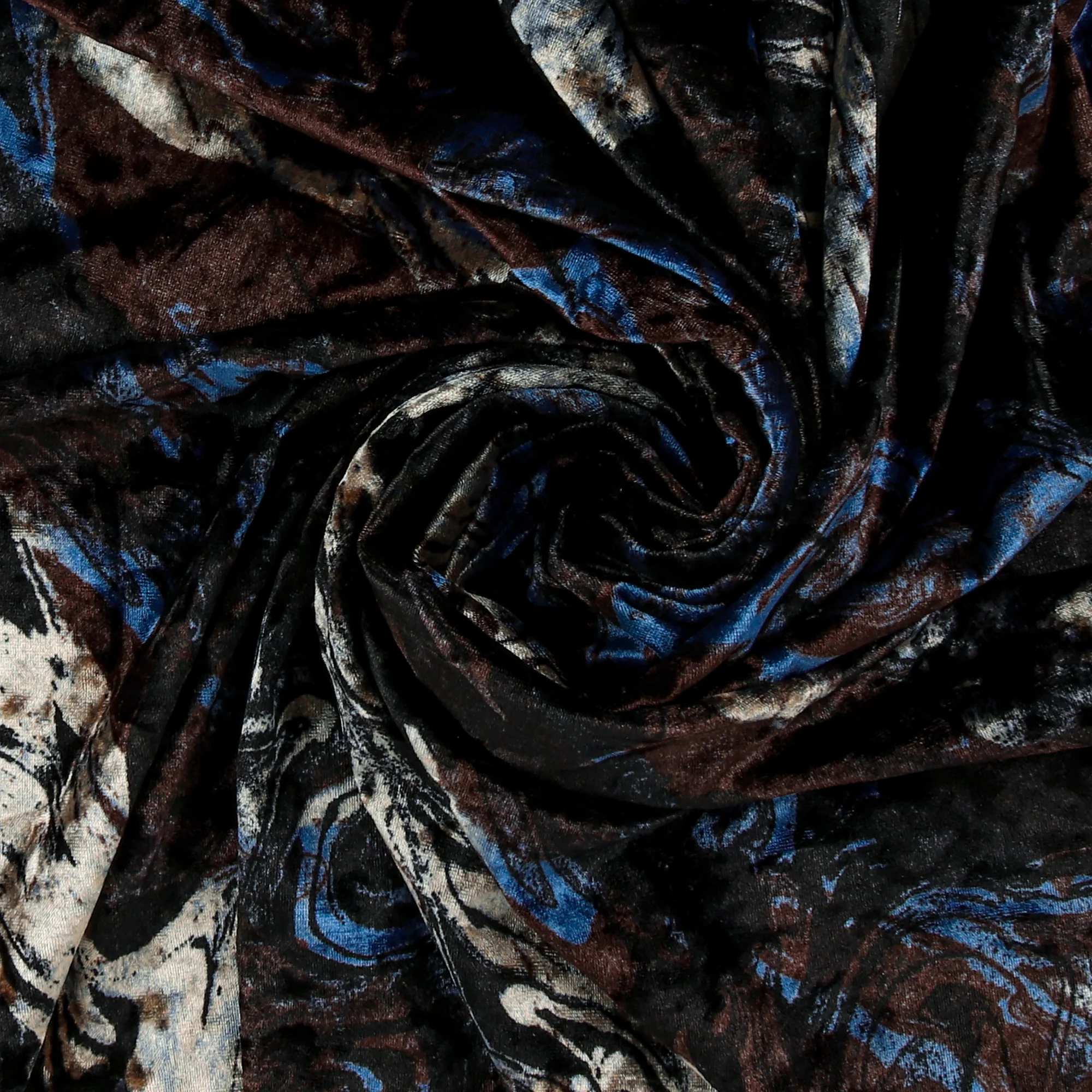 Printed Velvet - LOUELLA - 006 - Blue - Image 2