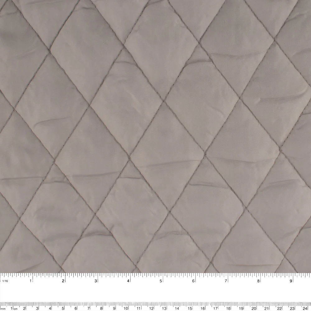 Quilted Polyester Lining - Silver - Image 2