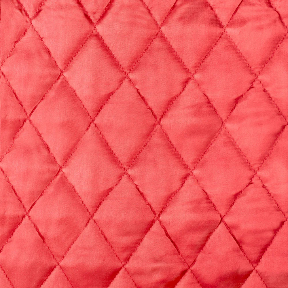 Quilted Satin Lining - Dark red