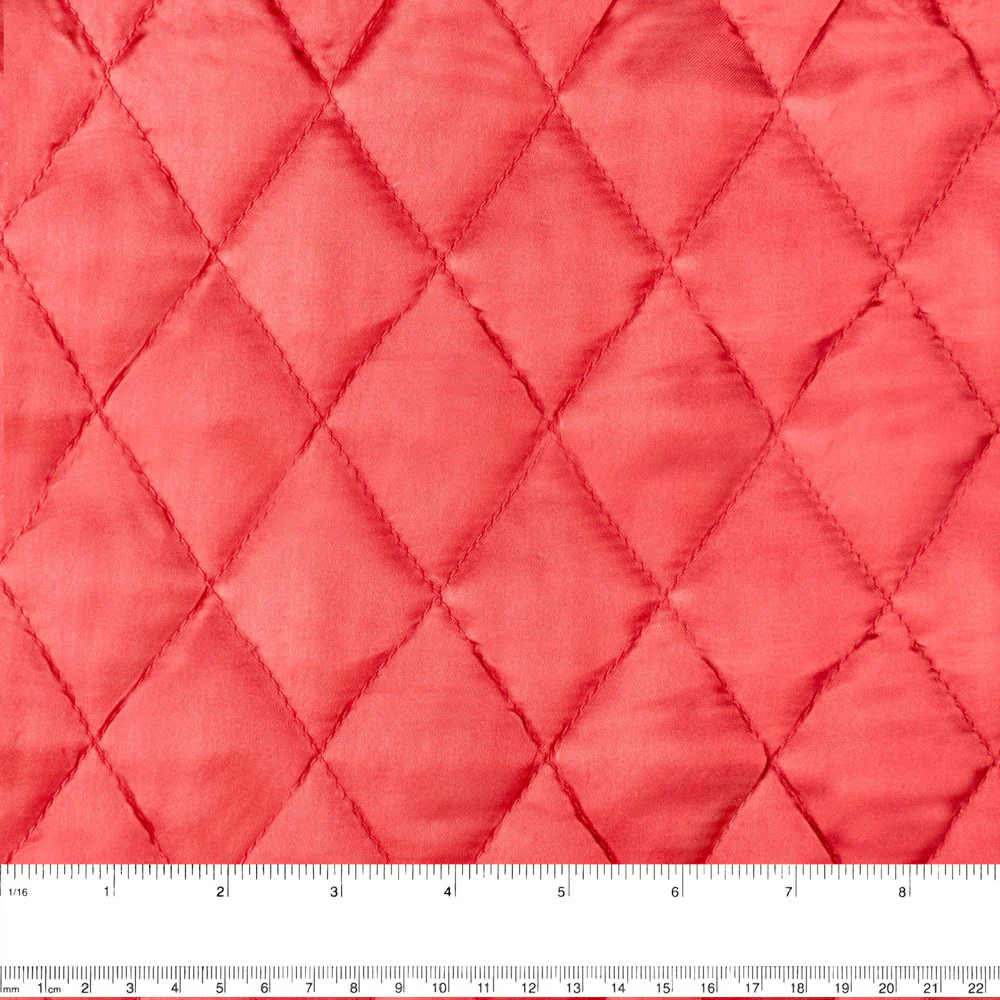 Quilted Satin Lining - Dark red - Image 2