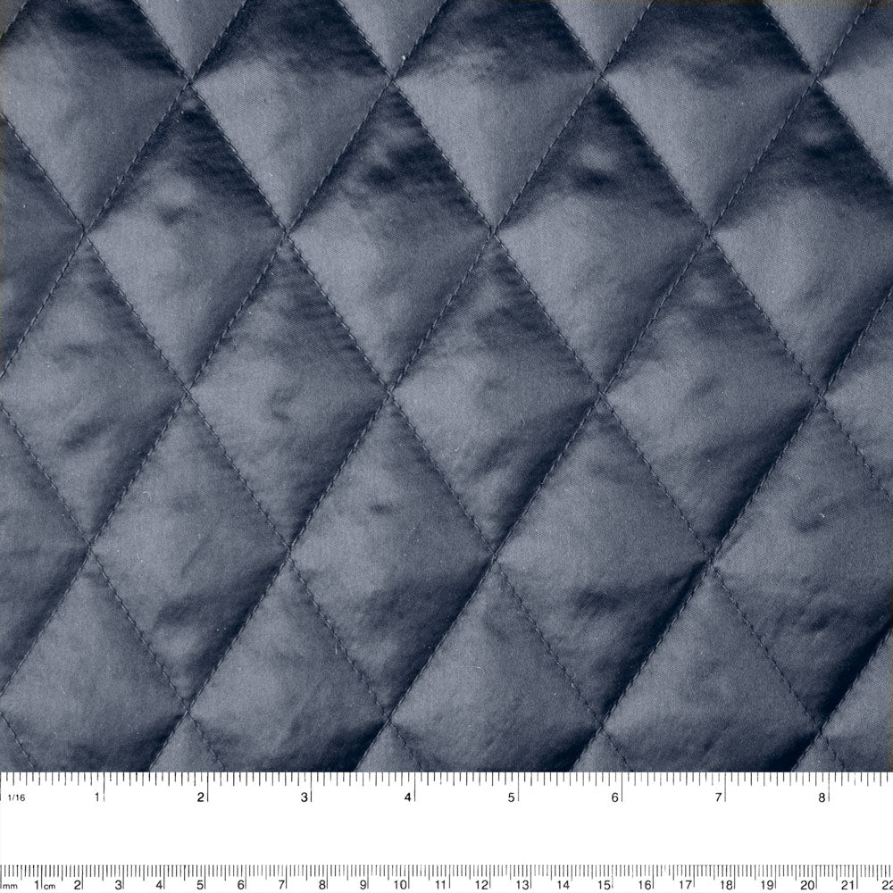 Quilted Satin Lining - Navy - Image 2