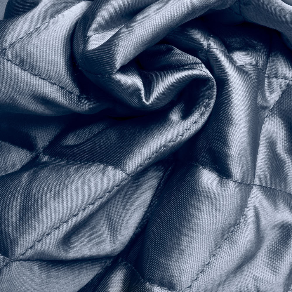 Quilted Satin Lining - Navy - Image 3