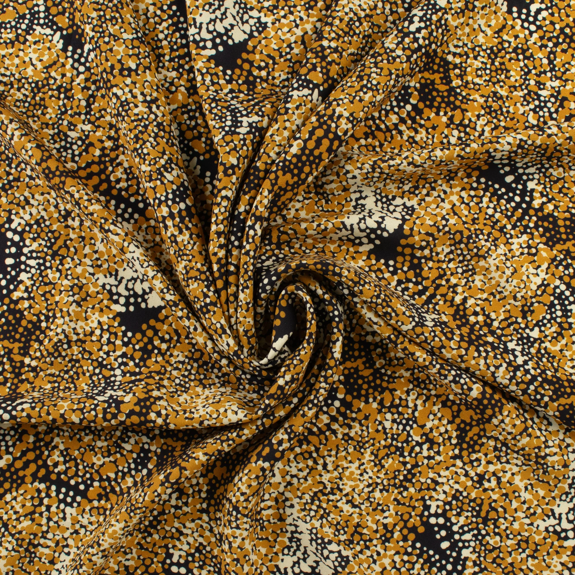 Rayon Challis Print - NORA - 005 - Mustard - Image 2