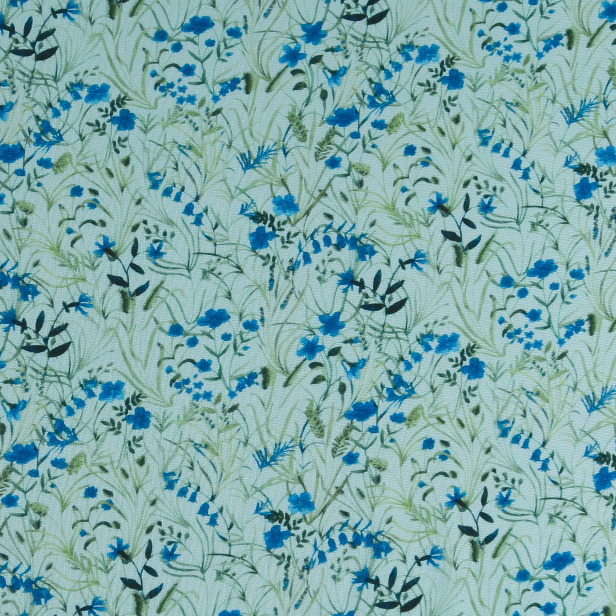 Rayon Linen Print - COVENT GARDEN - 006 - Aqua