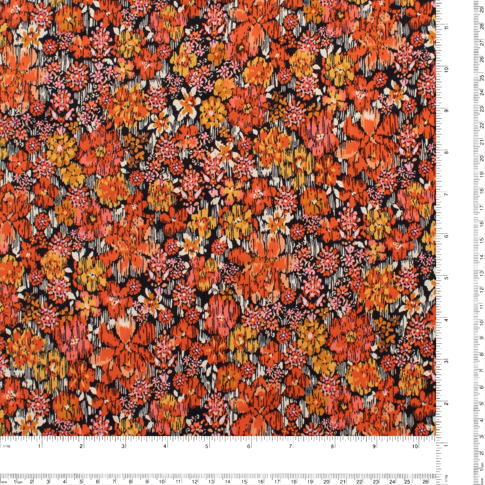 Rayon Twill Print - PANDORA - 005 - Burnt Orange - Image 3