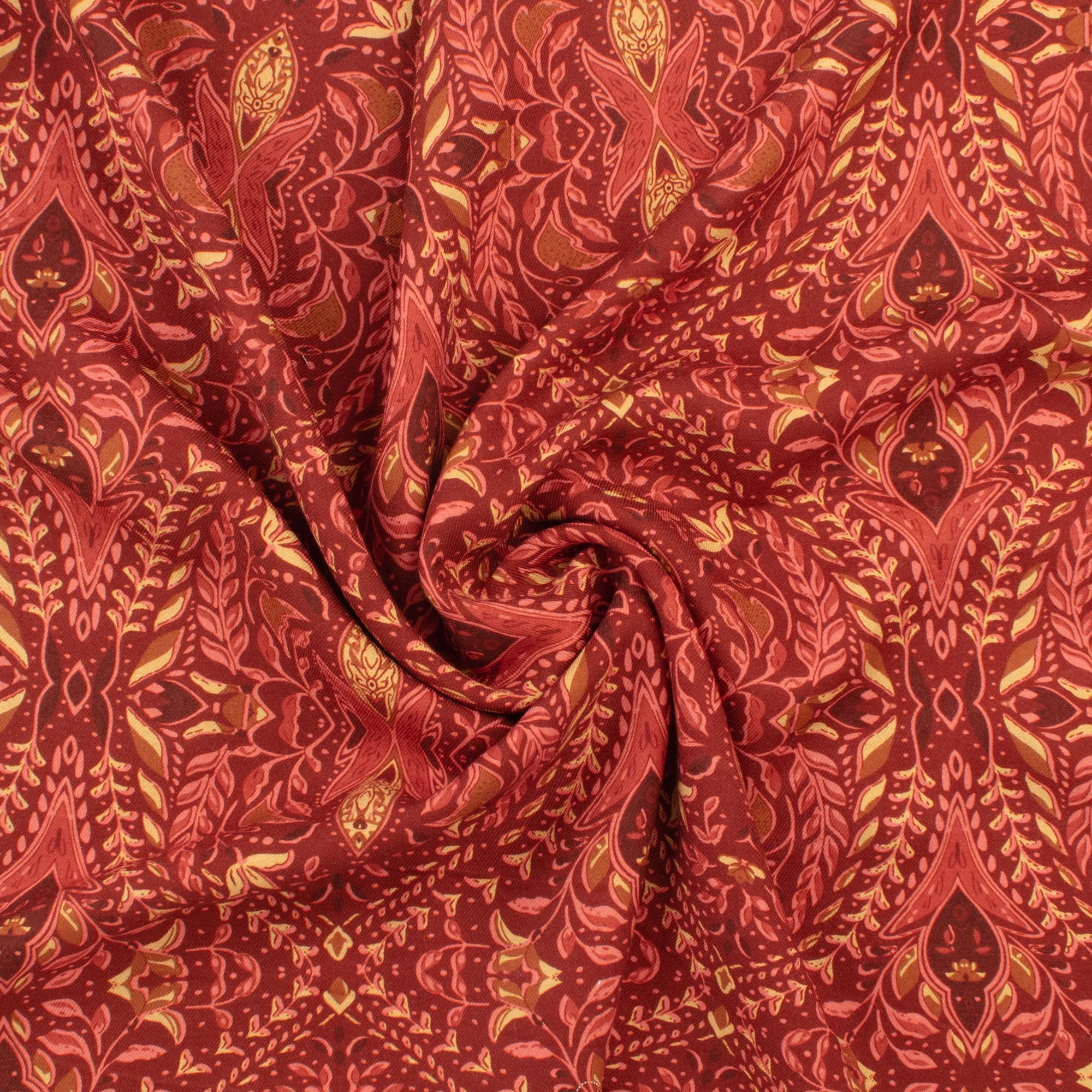 Rayon Twill Print - PANDORA - 007 - Wine - Image 2