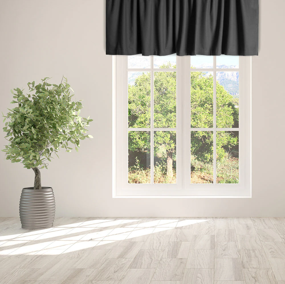 Rod Pocket Valance - Lyons - Black - 52 x 16'' - Image 2