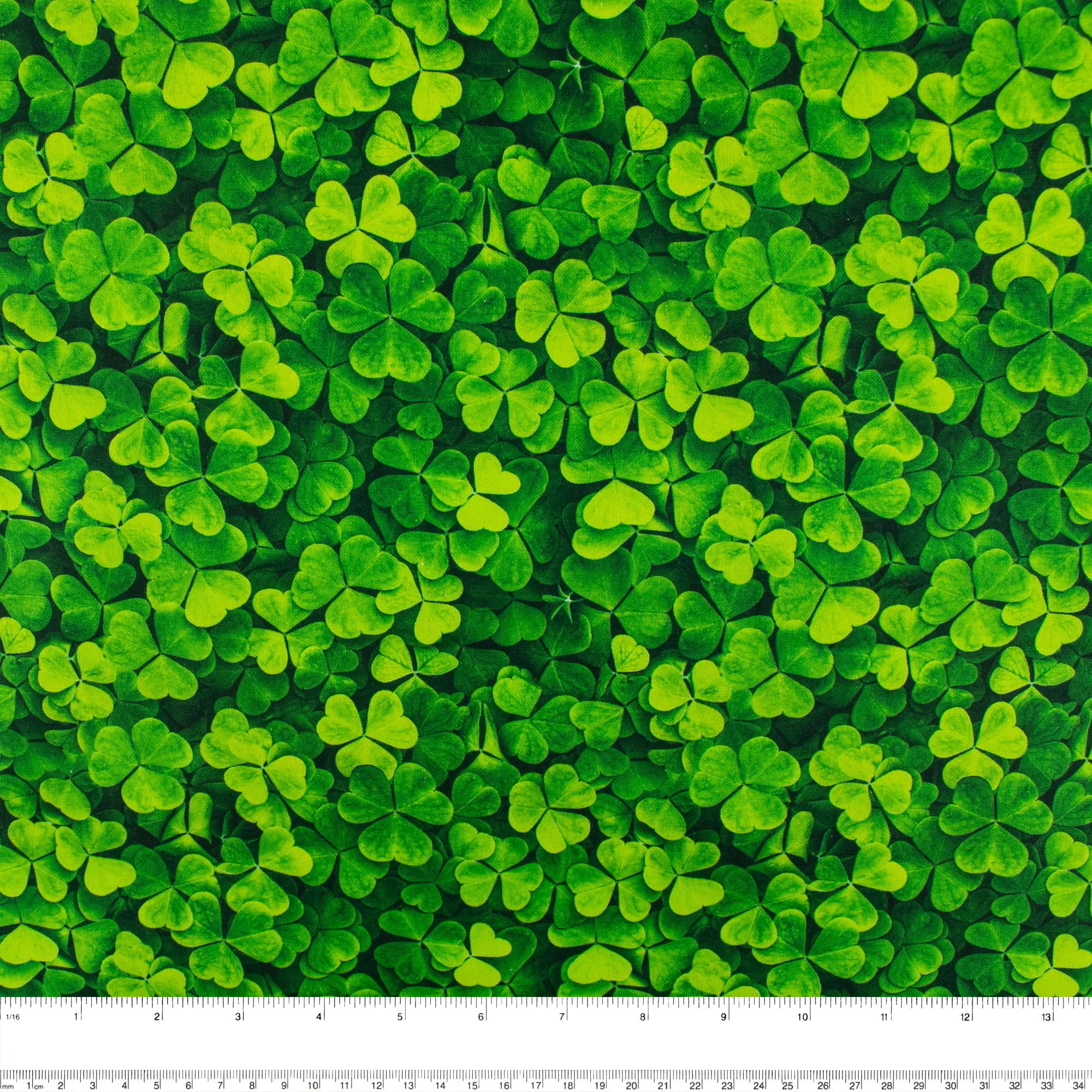 SAINT PATRICK Cotton print - Clovers - Black / Green - Image 2