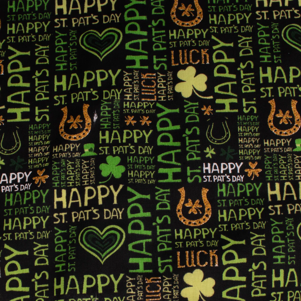 SAINT PATRICK Cotton print - Heart - Black