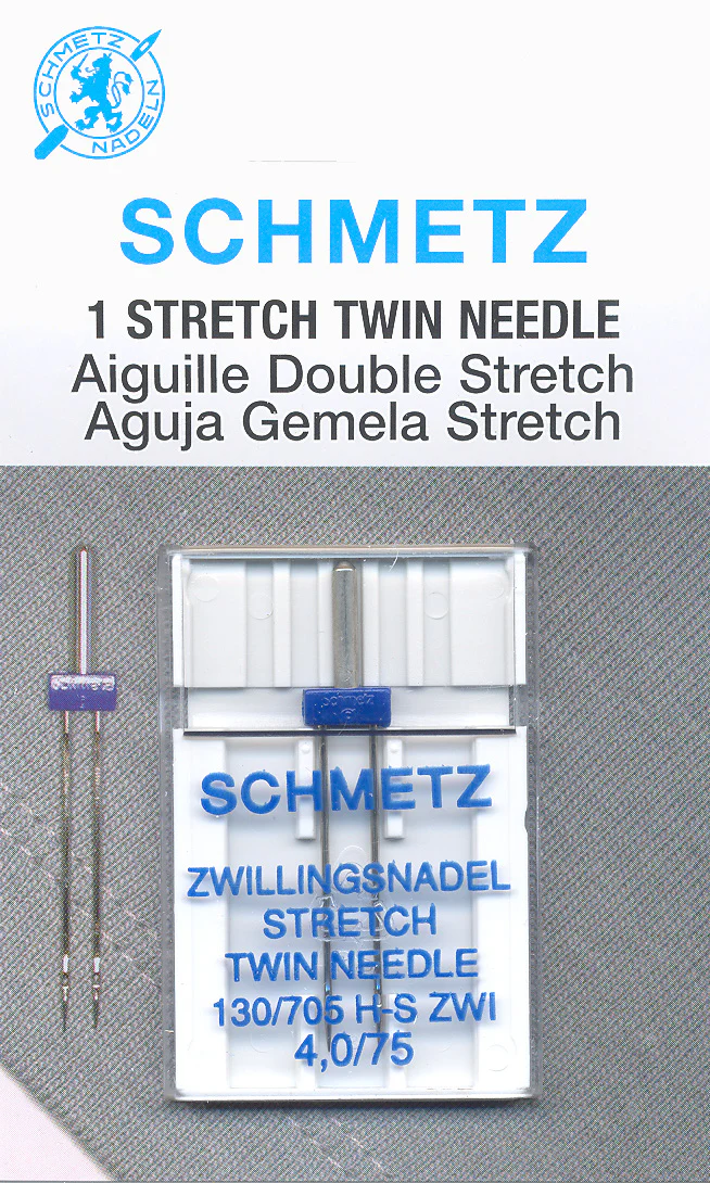 SCHMETZ stretch twin needles - 75/11 - 4.0mm carded 1 piece
