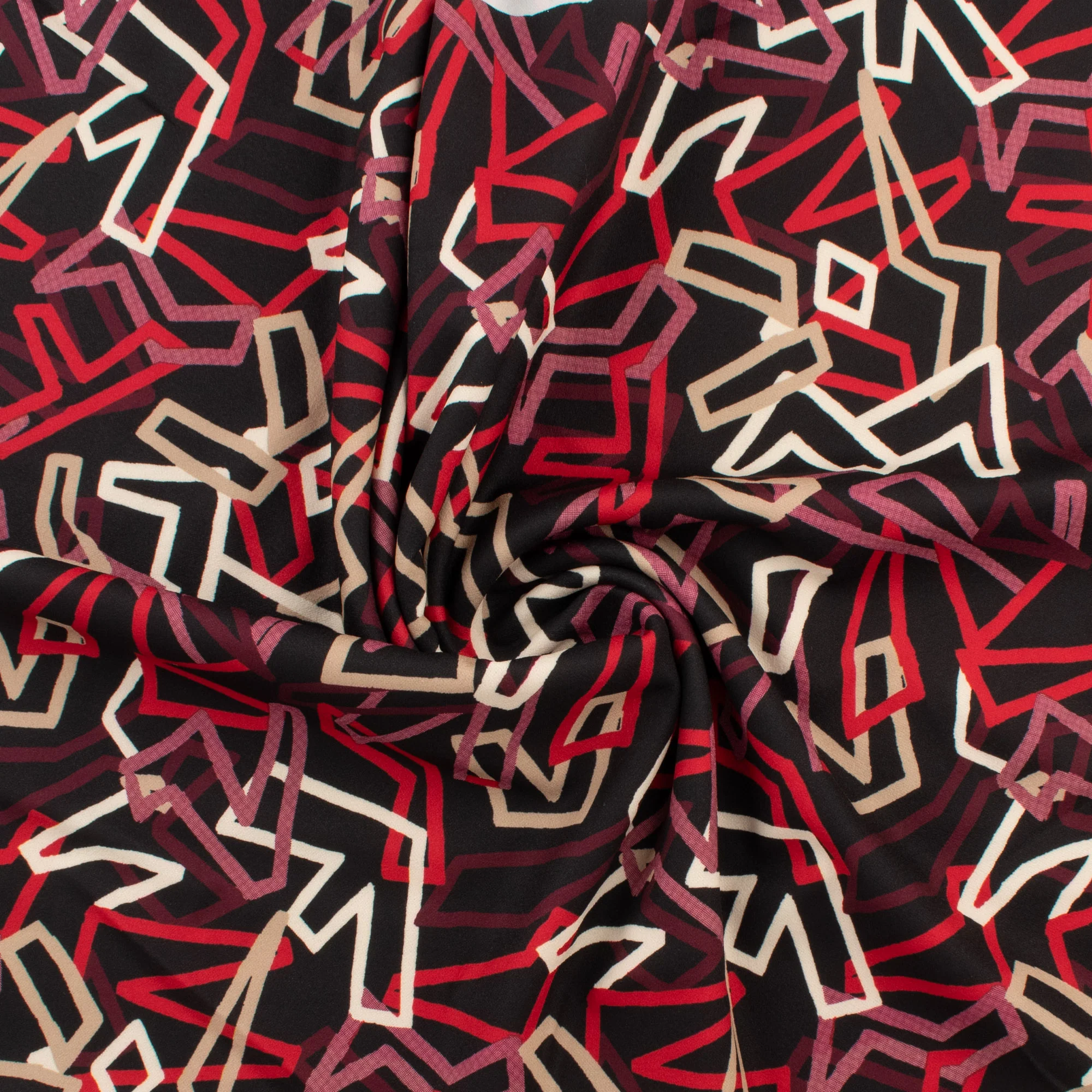 Scuba Crepe Print - NORA - 003 - Black - Image 2