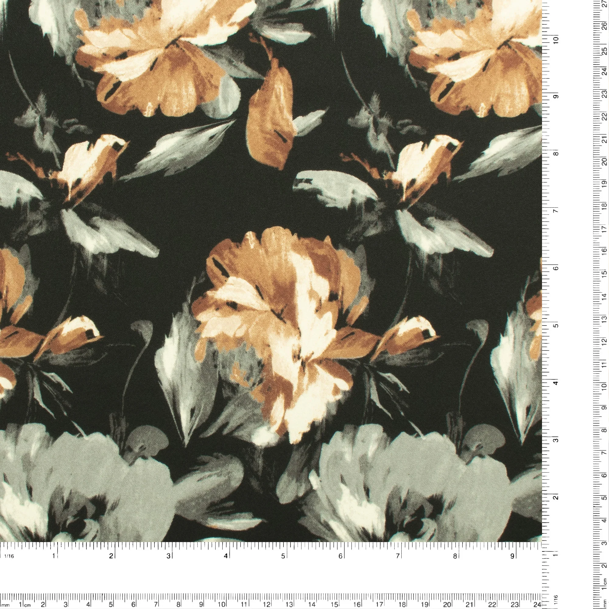 Scuba Crepe Print - NORA - 007 - Black - Image 3