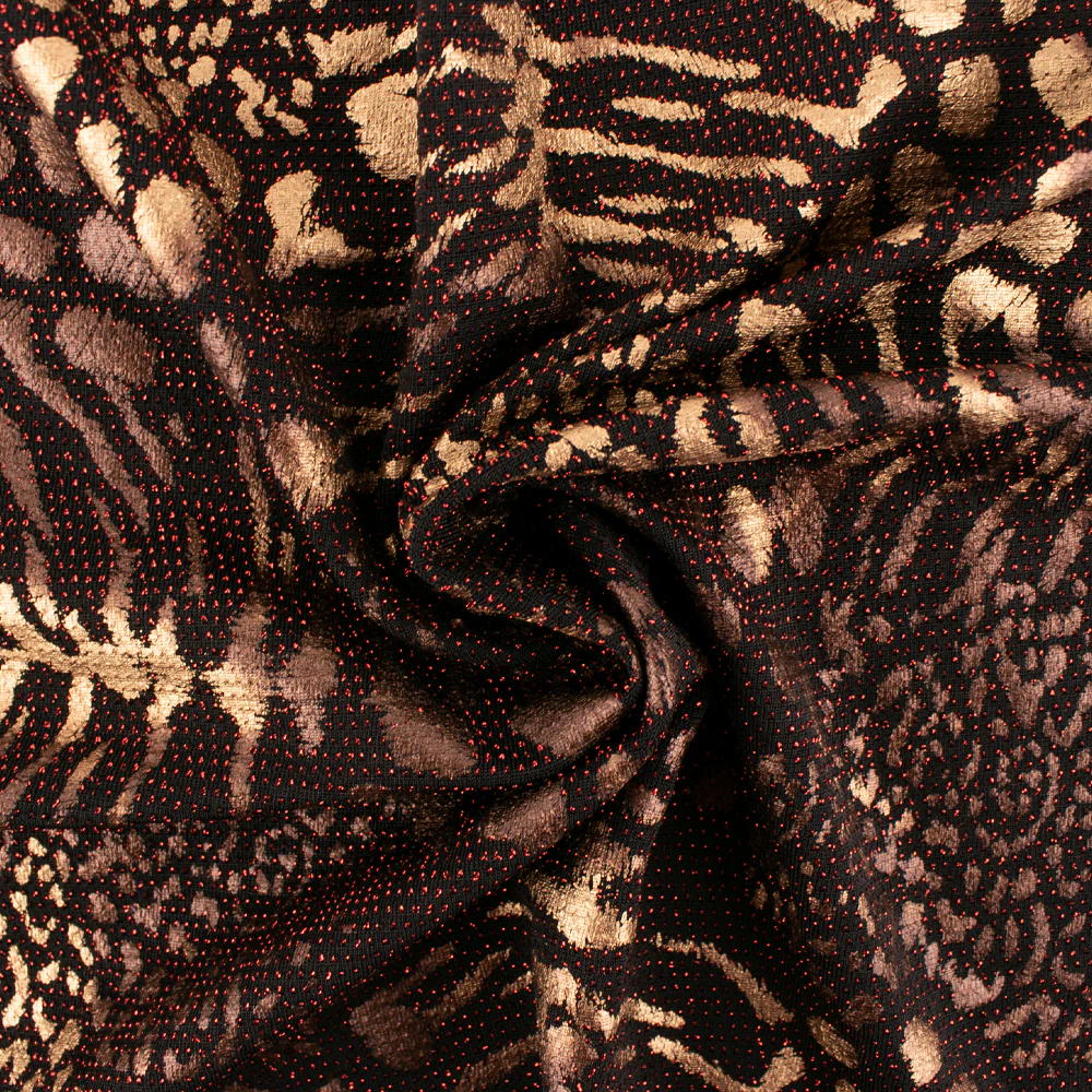 Shimmery holiday fabric - Tiger - Brown - Image 2