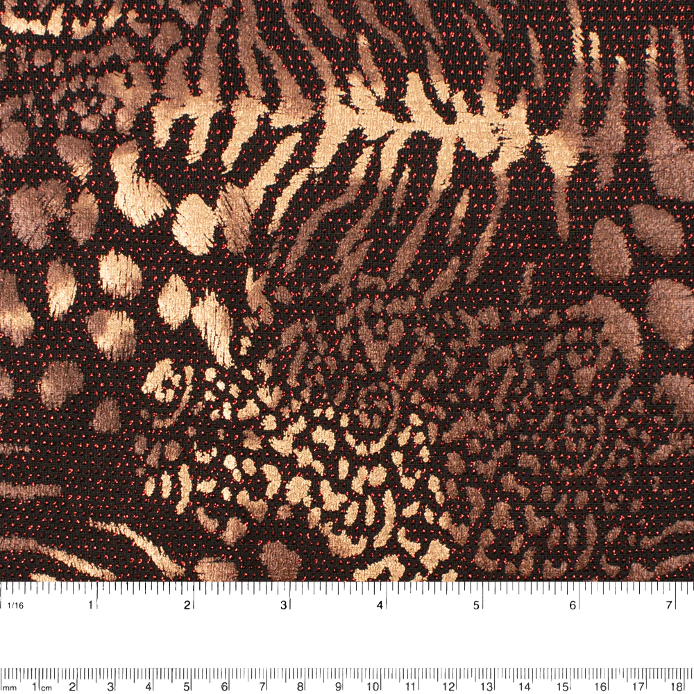 Shimmery holiday fabric - Tiger - Brown - Image 3