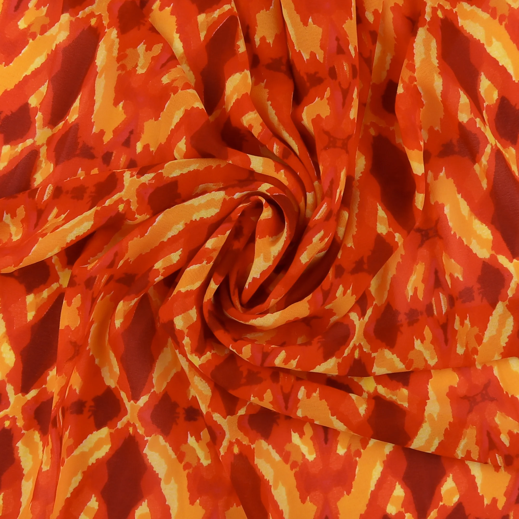 Smocked Georgette - «HARMONY» - 005 - Red - Image 3