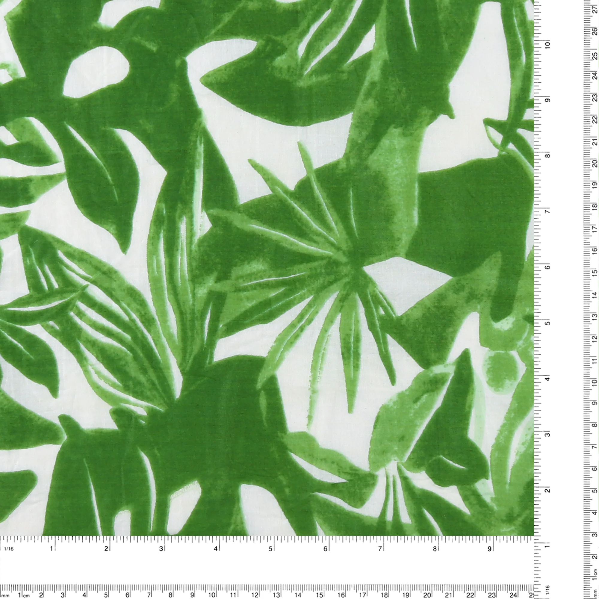 Smocking Printed Cotton Voile - FLORA - 002 - Green - Image 4