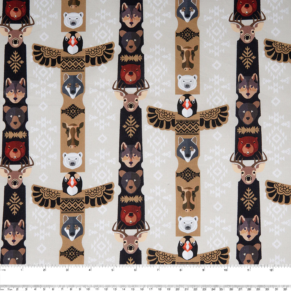 SPIRIT TRAIL Printed Cotton - Totem - Beige - Image 2