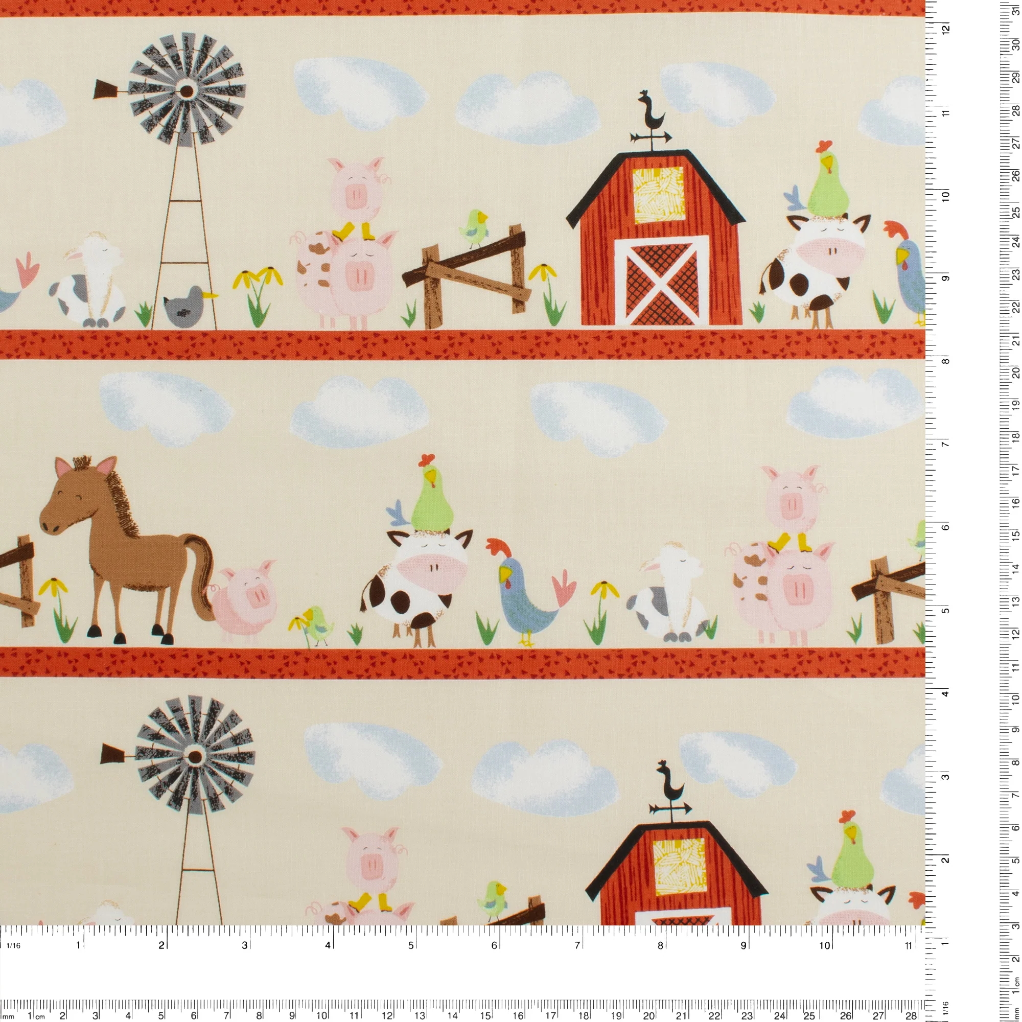 Studio E - Printed Cotton - FARM-TASTIC FRIENDS - 007 - Cream - Image 3