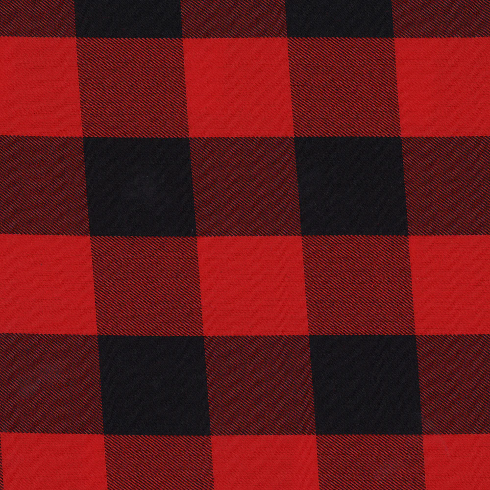 Tartan Suiting - Buffalo Check - Red / Black