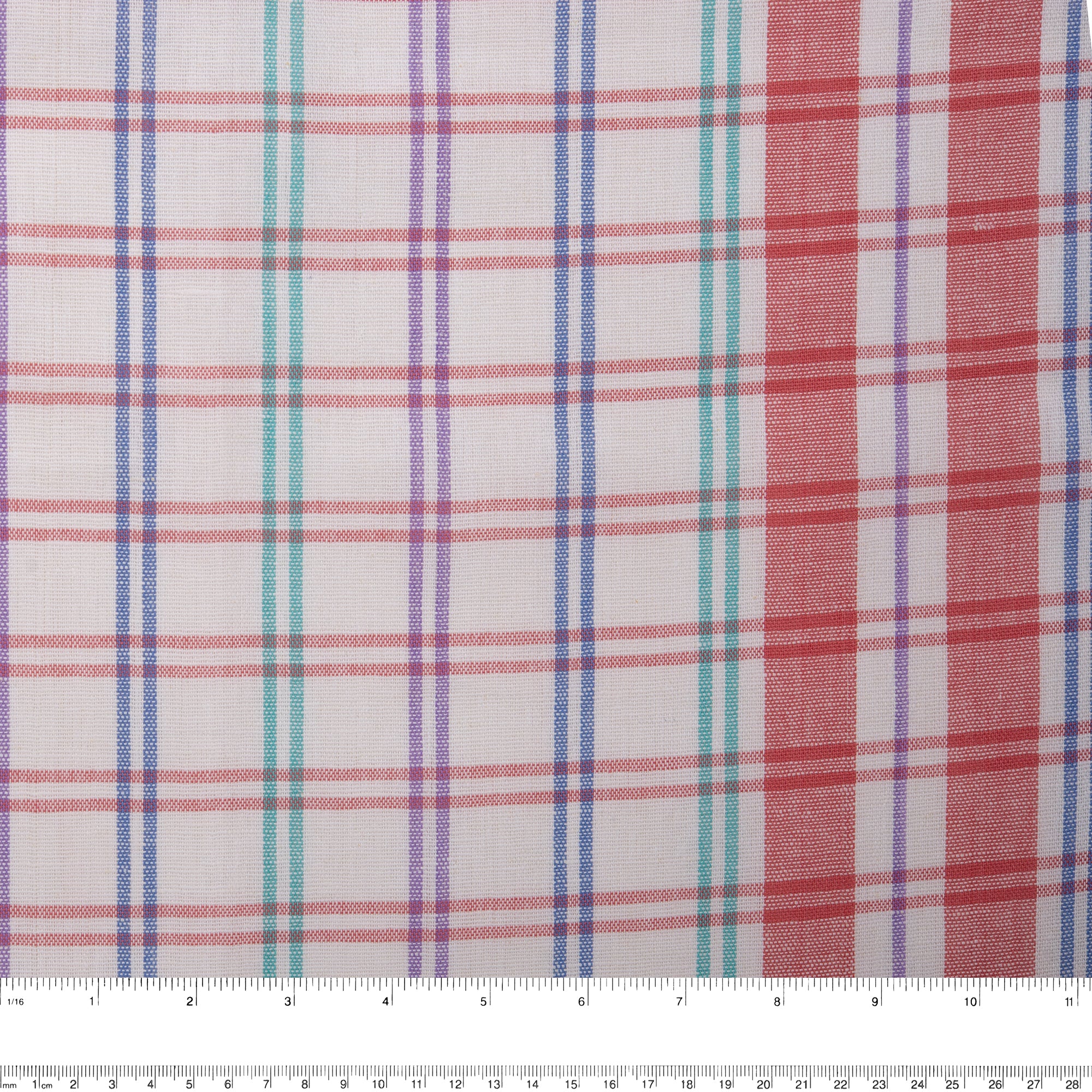 Tea Towelling - JACQUARD - Plaids - Red / Purple - Image 3