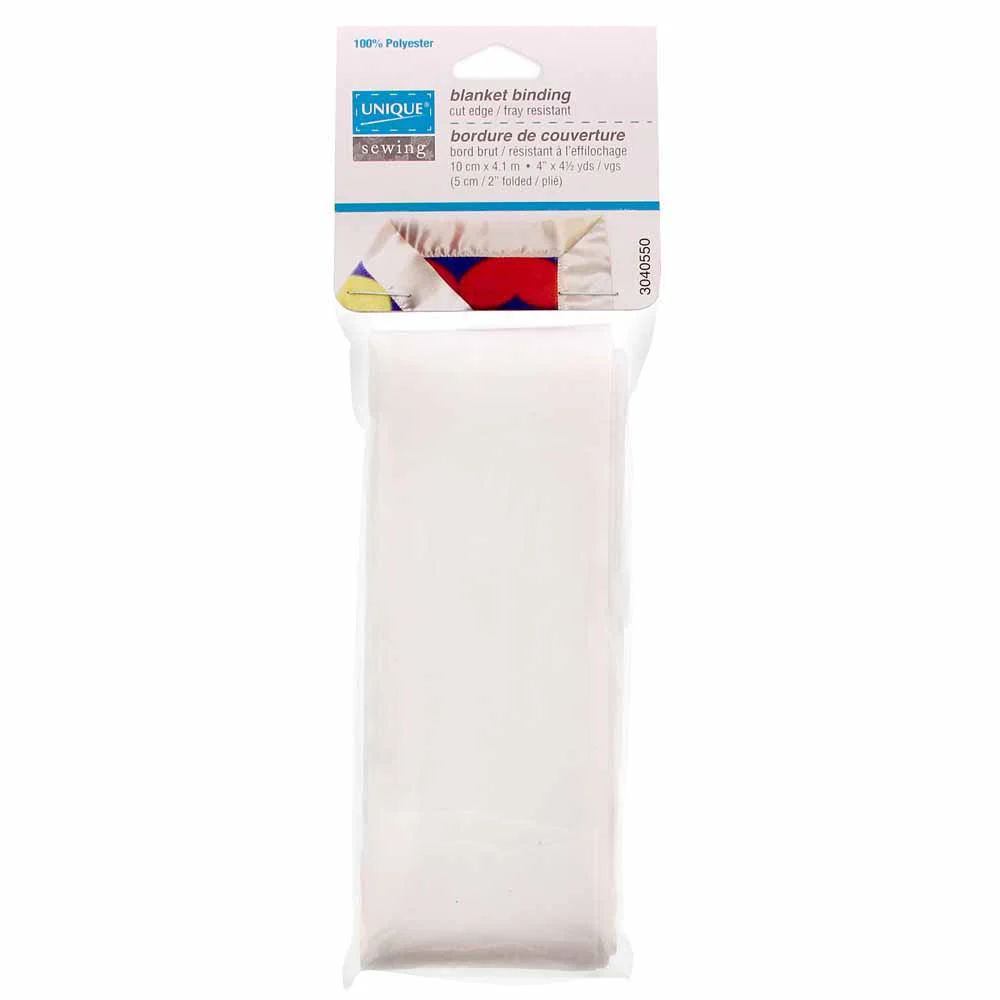 UNIQUE SEWING Blanket Binding 10cm x 4.1m - White