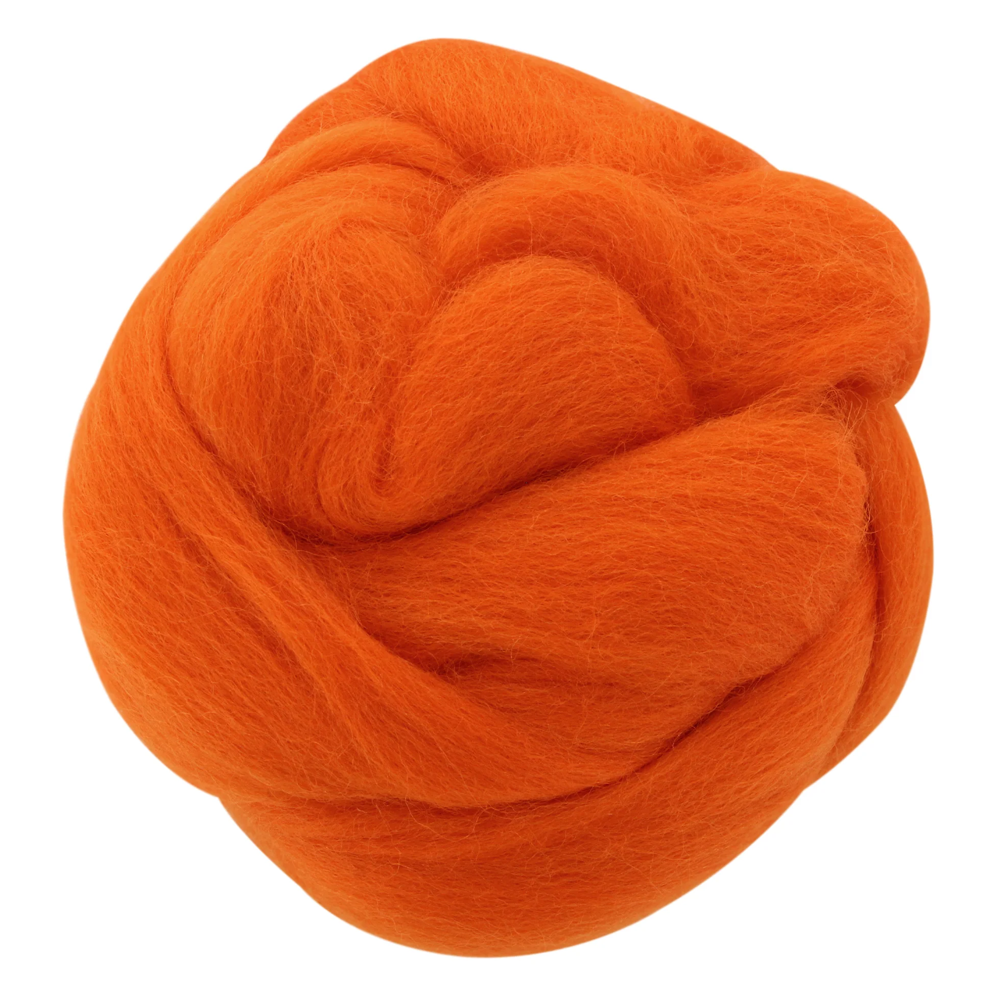 UNIQUE CRAFT Natural Wool Roving - 25g - Orange - Image 2