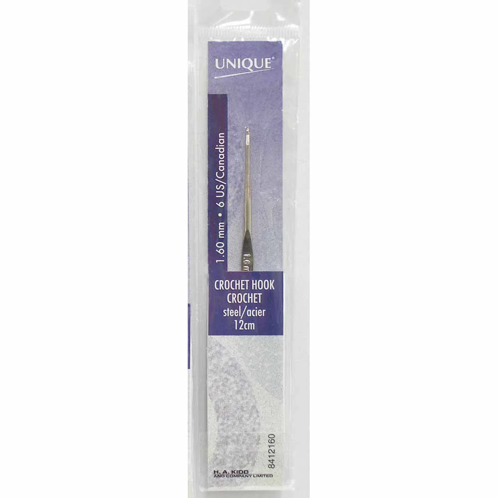 UNIQUE CROCHET Crochet Hooks 12cm (5") Steel - 1.6mm/US 6