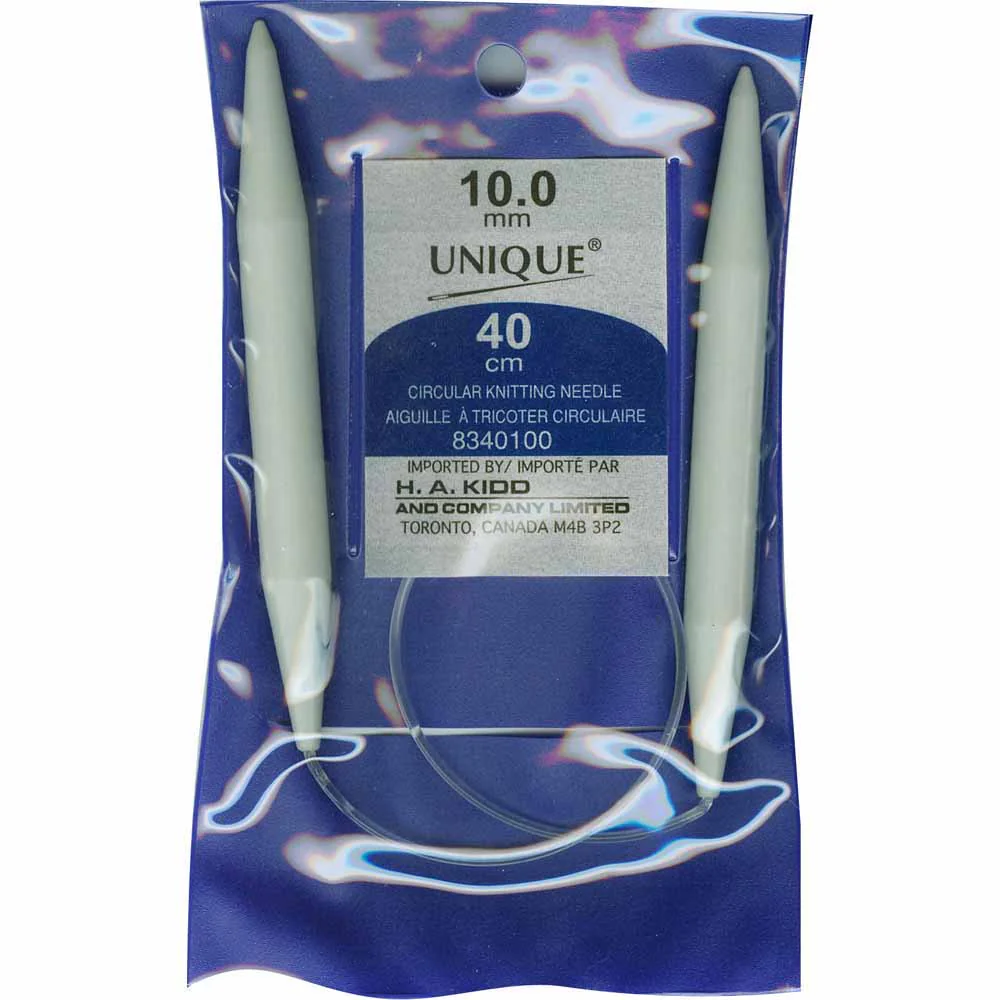 UNIQUE KNITTING Circular Knitting Needles 40cm (16") Plastic - 10mm/US 15