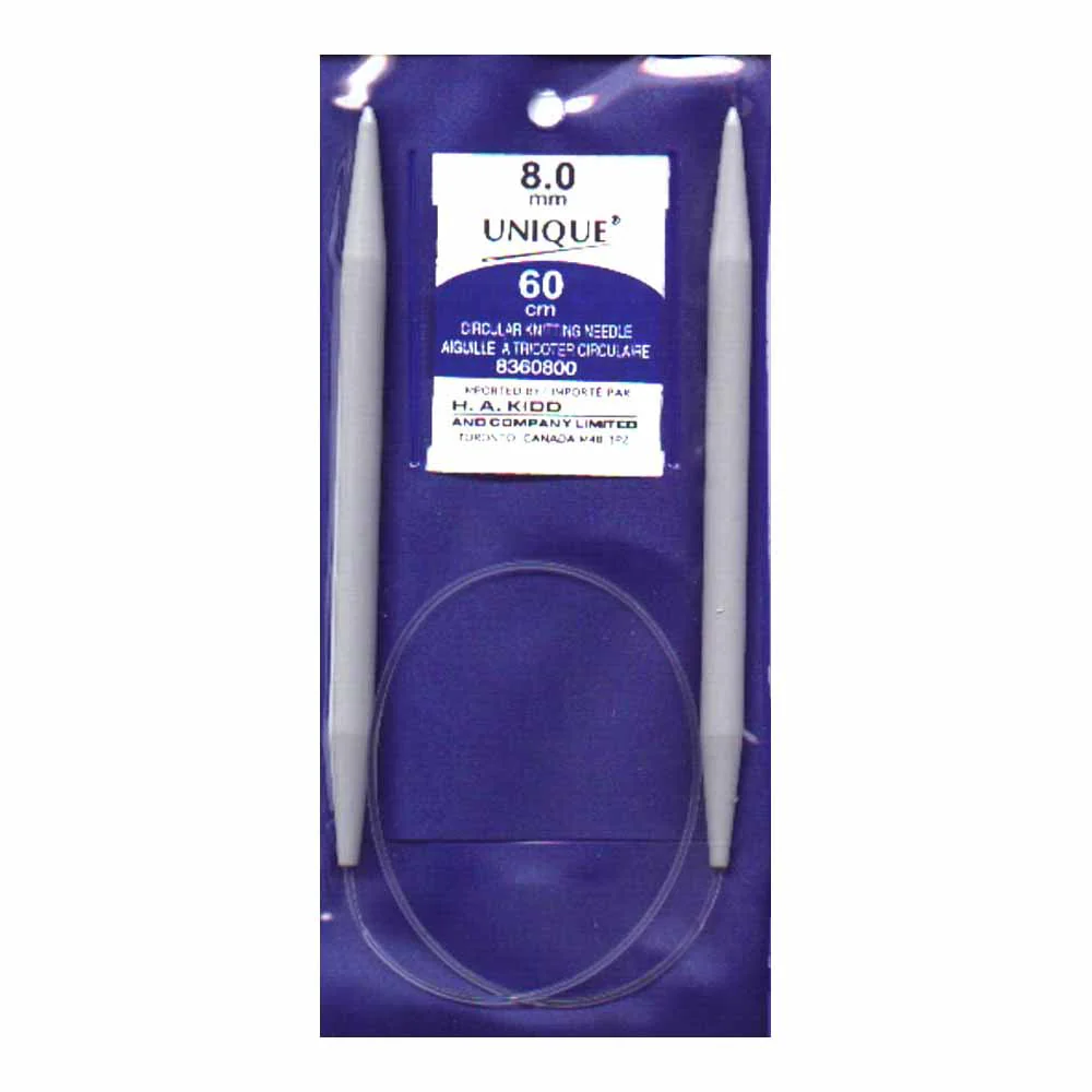 UNIQUE KNITTING Circular Knitting Needles 40cm (16") Plastic - 8mm/US 11