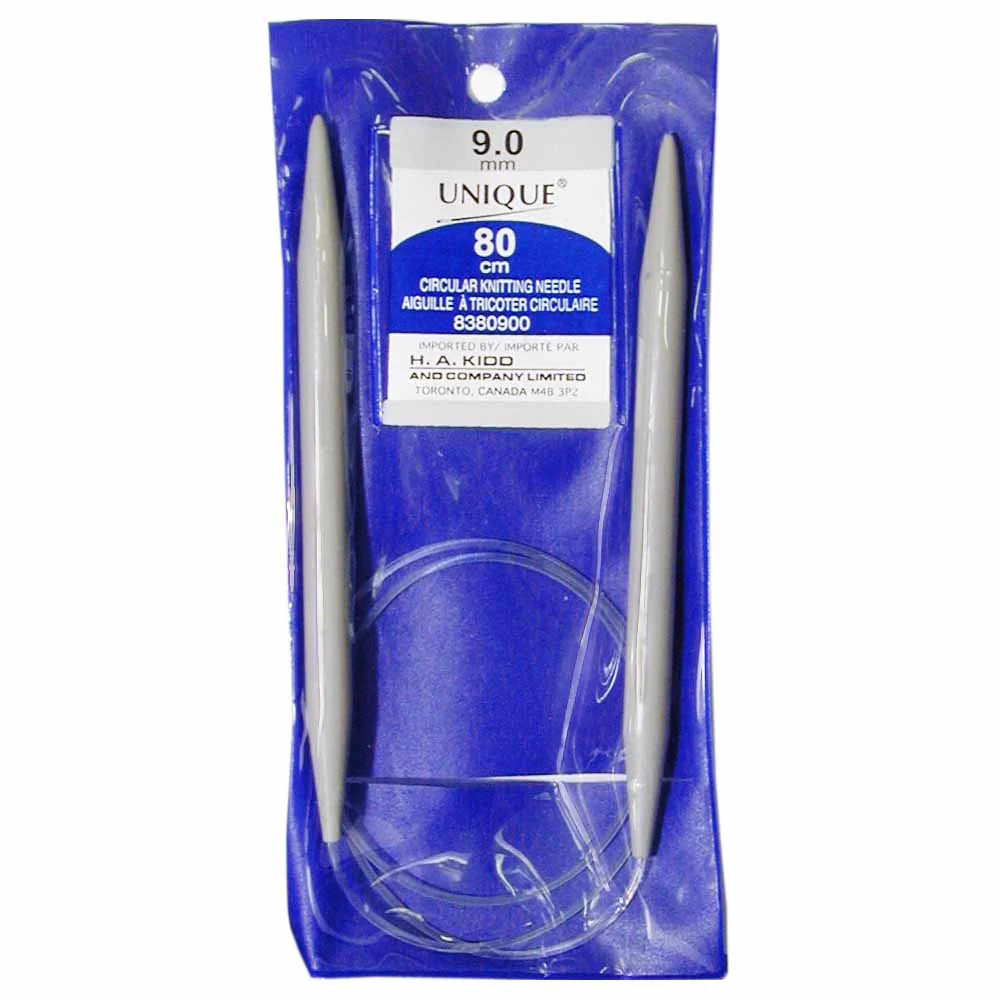 UNIQUE KNITTING Circular Knitting Needles 80cm (32") Plastic - 9mm/US 13