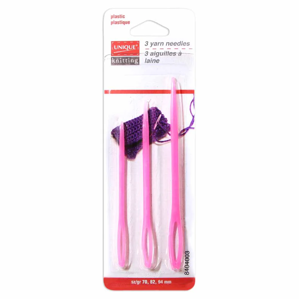 UNIQUE KNITTING Yarn Needles - Plastic - 3 pcs