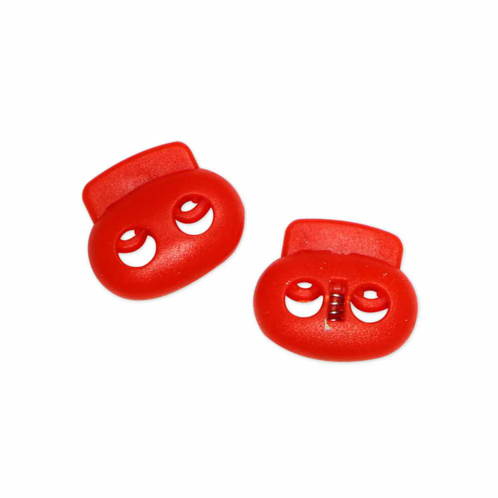 UNIQUE SEWING 2 Hole Cord Stops - Red - 2 pcs - Image 2