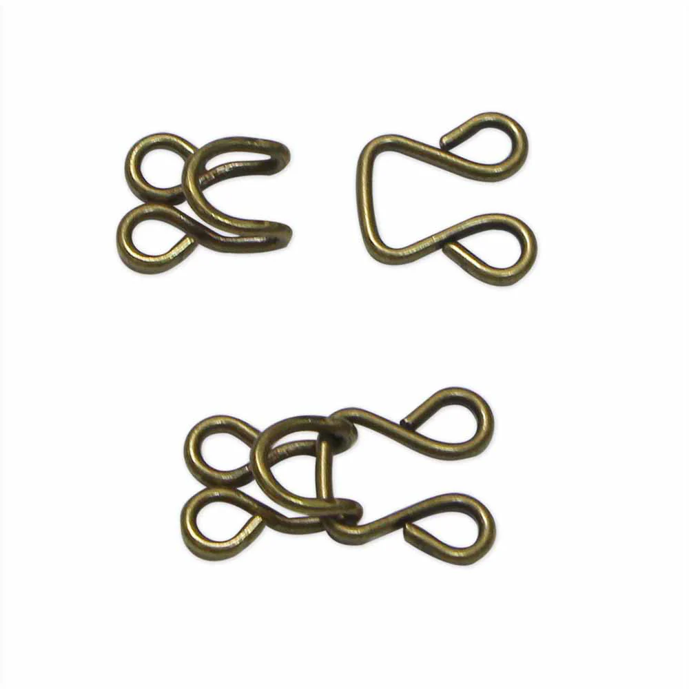 UNIQUE SEWING Hooks & Eyes Antique Black - 9mm (⅜") - 2 sets - Image 2