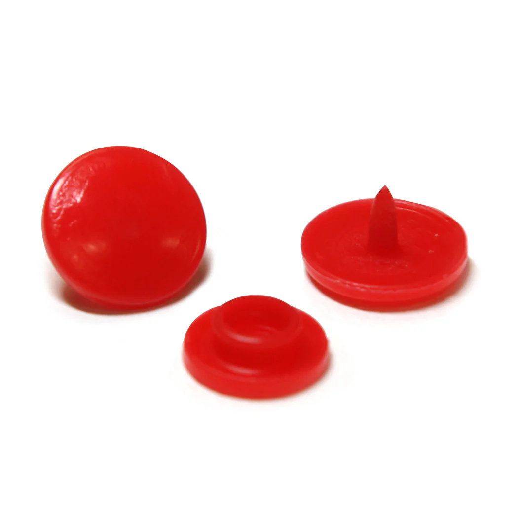 UNIQUE SEWING Plastic Snap Fasteners - Red - size 2 / 11mm (⅜") - 30 sets - Image 2