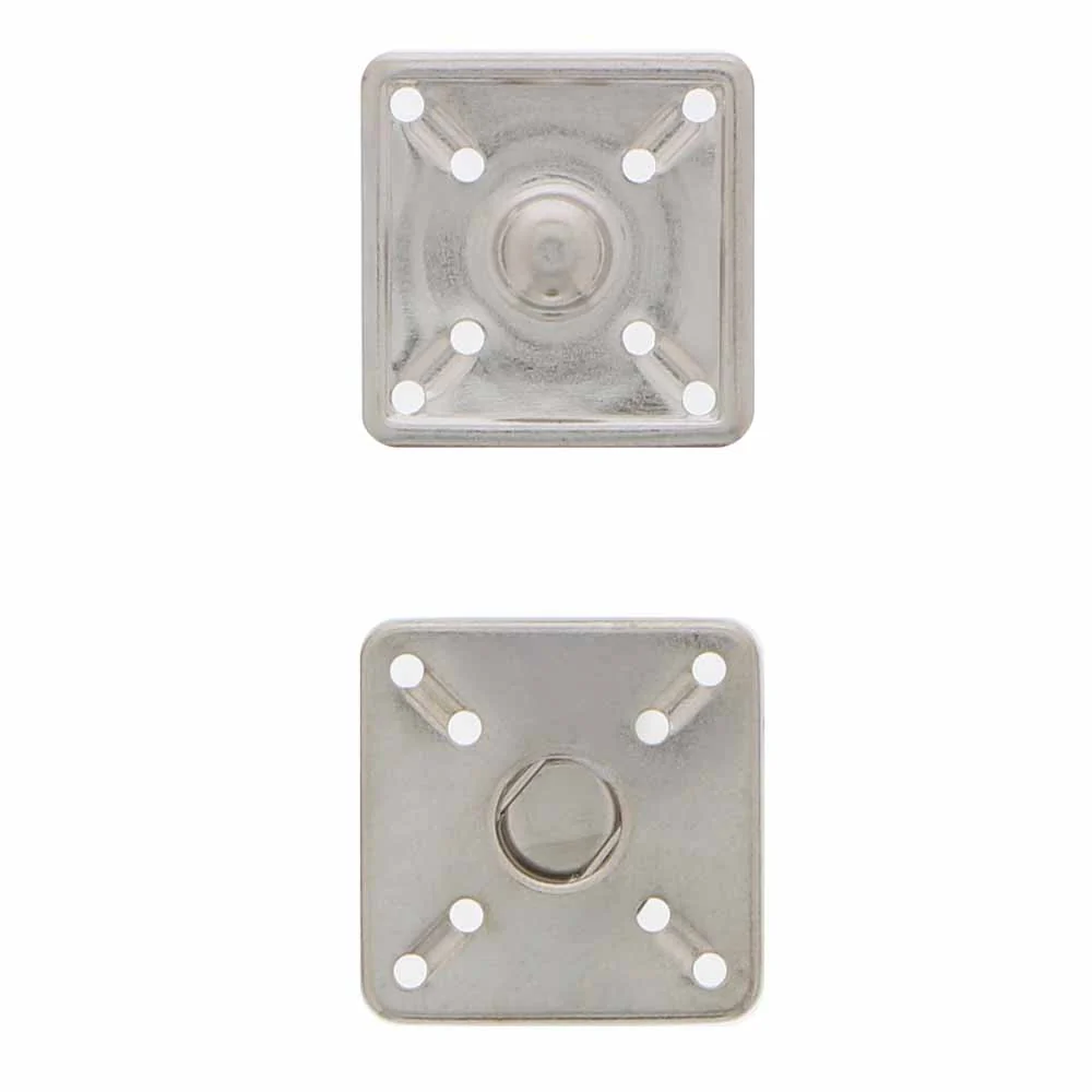 UNIQUE SEWING Square Snap Fasteners - 21mm (⅞") - Silver - 4 sets - Image 2