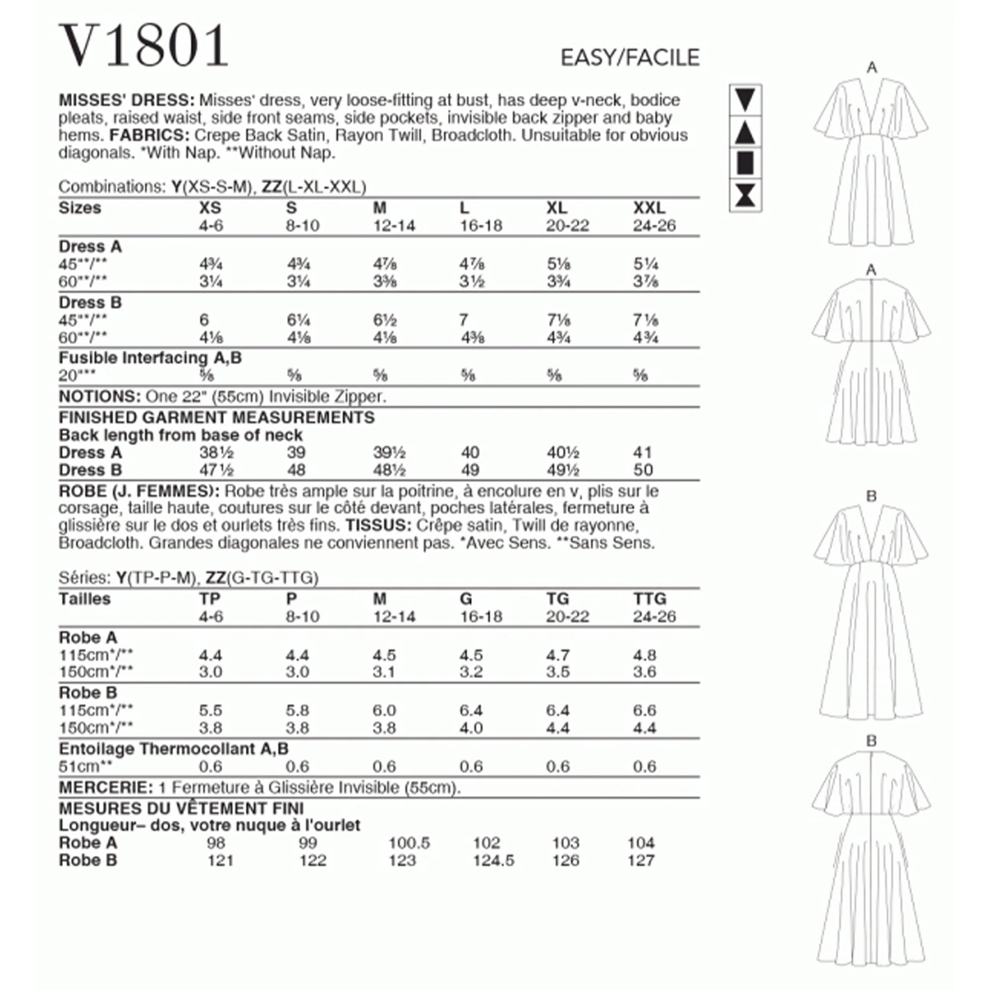 V1801 Misses' Dresses (L-XL-XXL) - Image 2
