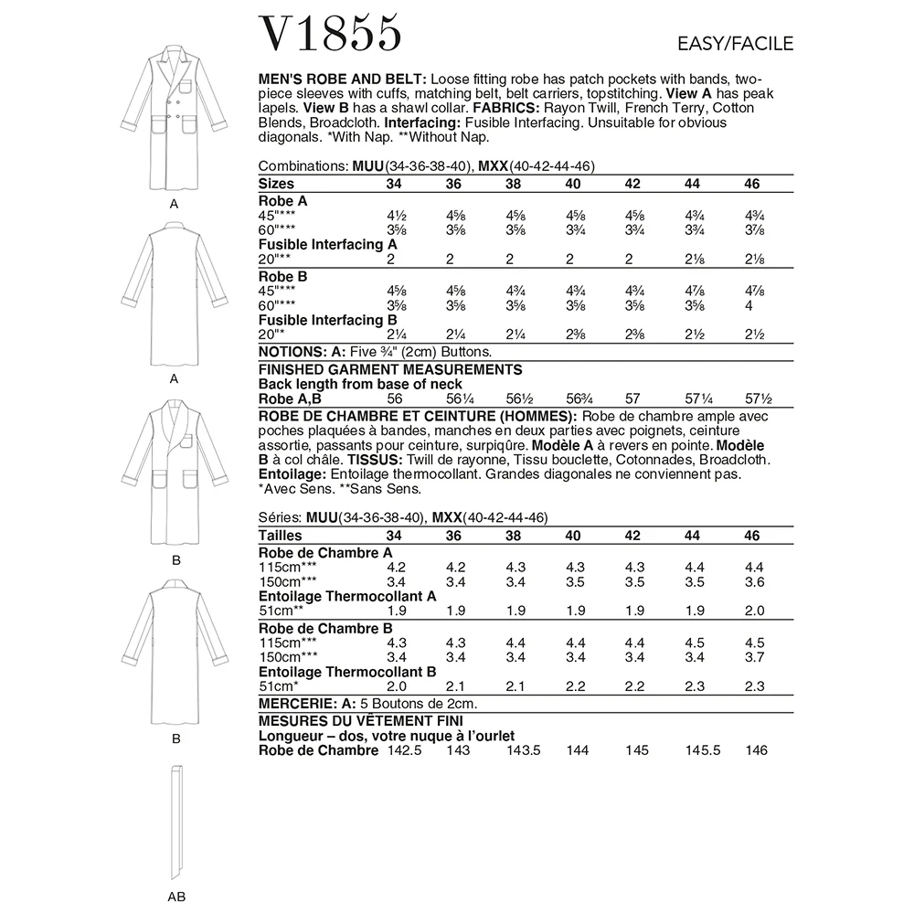 V1855 Men's Robe and Belt - Image 2