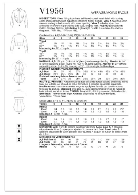 V1956 Misses' Tops  (16-18-20-22-24) - Image 2