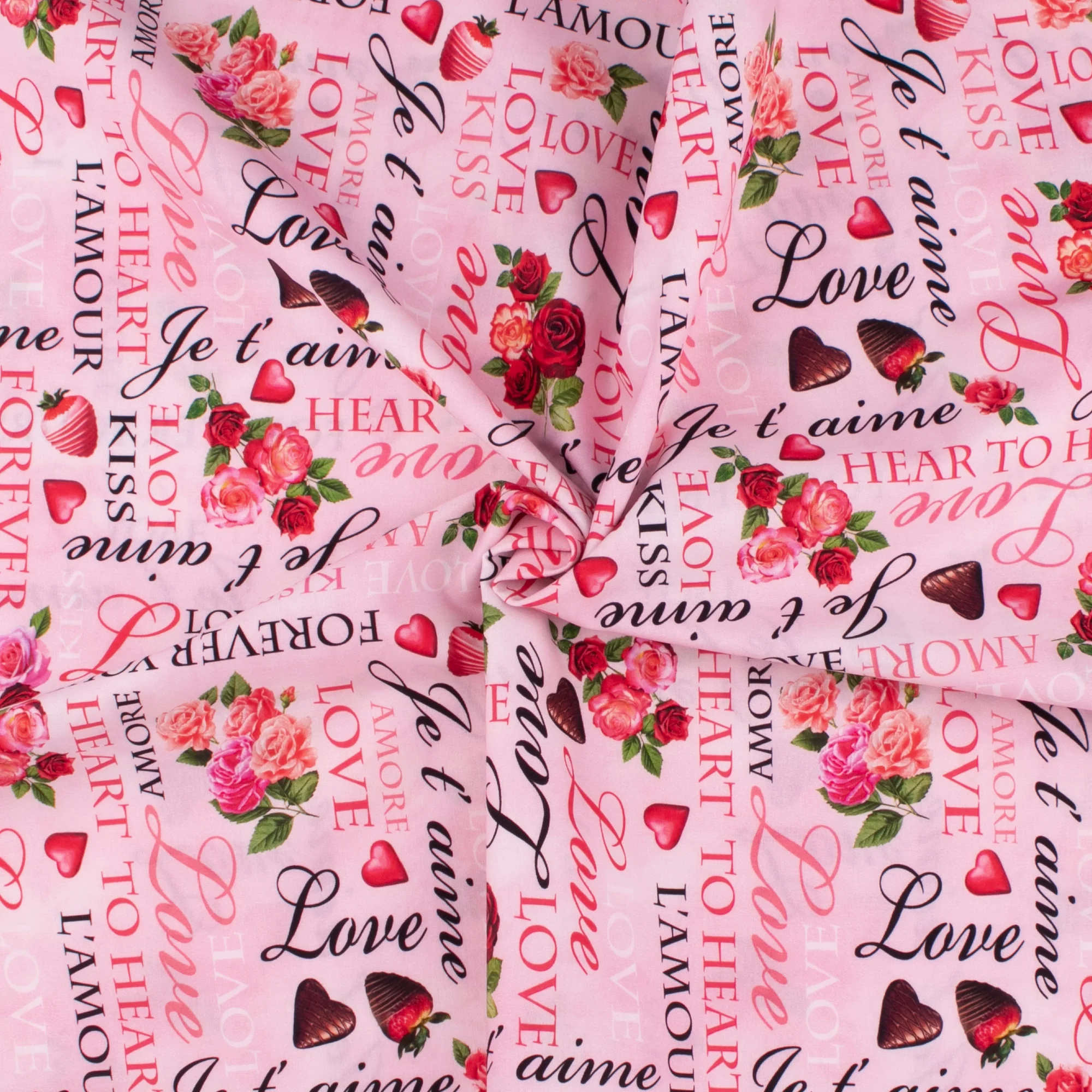 VALENTINE'S Printed Cotton - 037 - Light Pink - Image 2