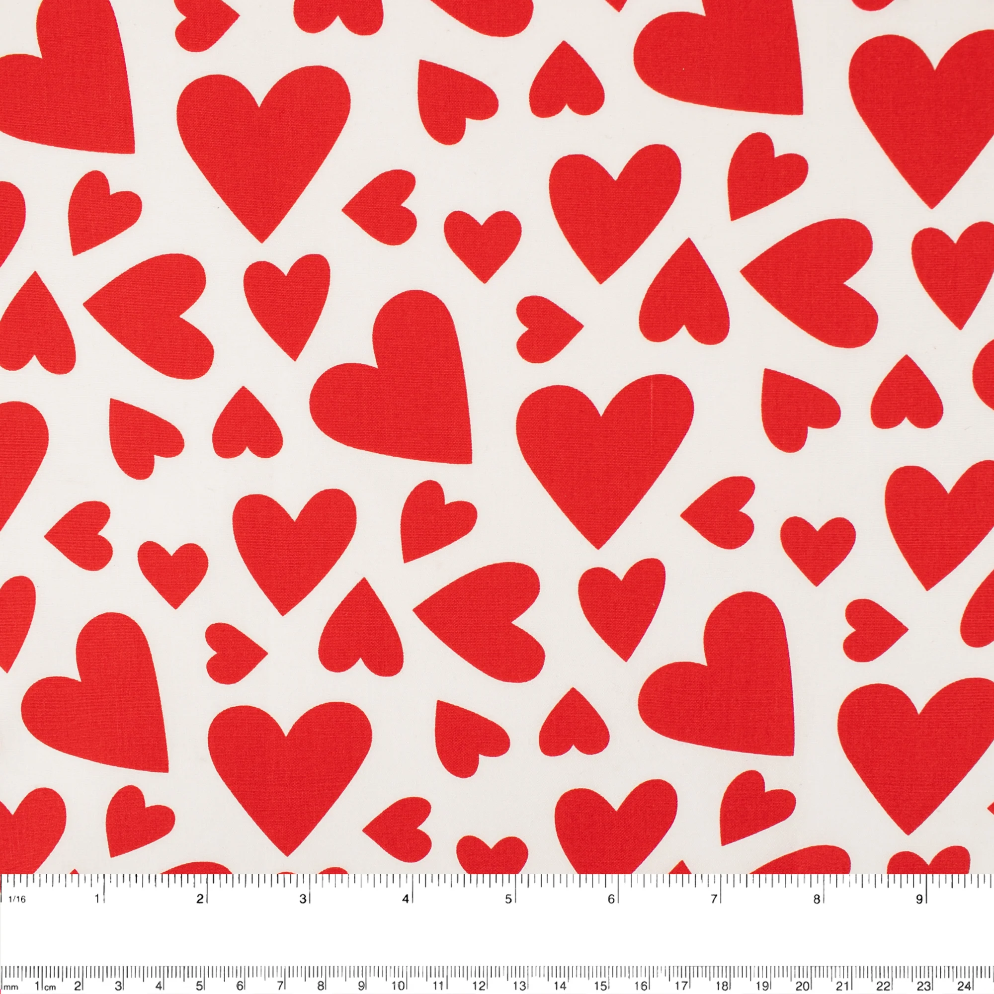 VALENTINE'S Printed Cotton - moving heart - White - Image 2