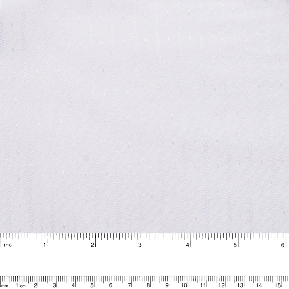 White dobby shirting - Stripes dots - White - Image 3