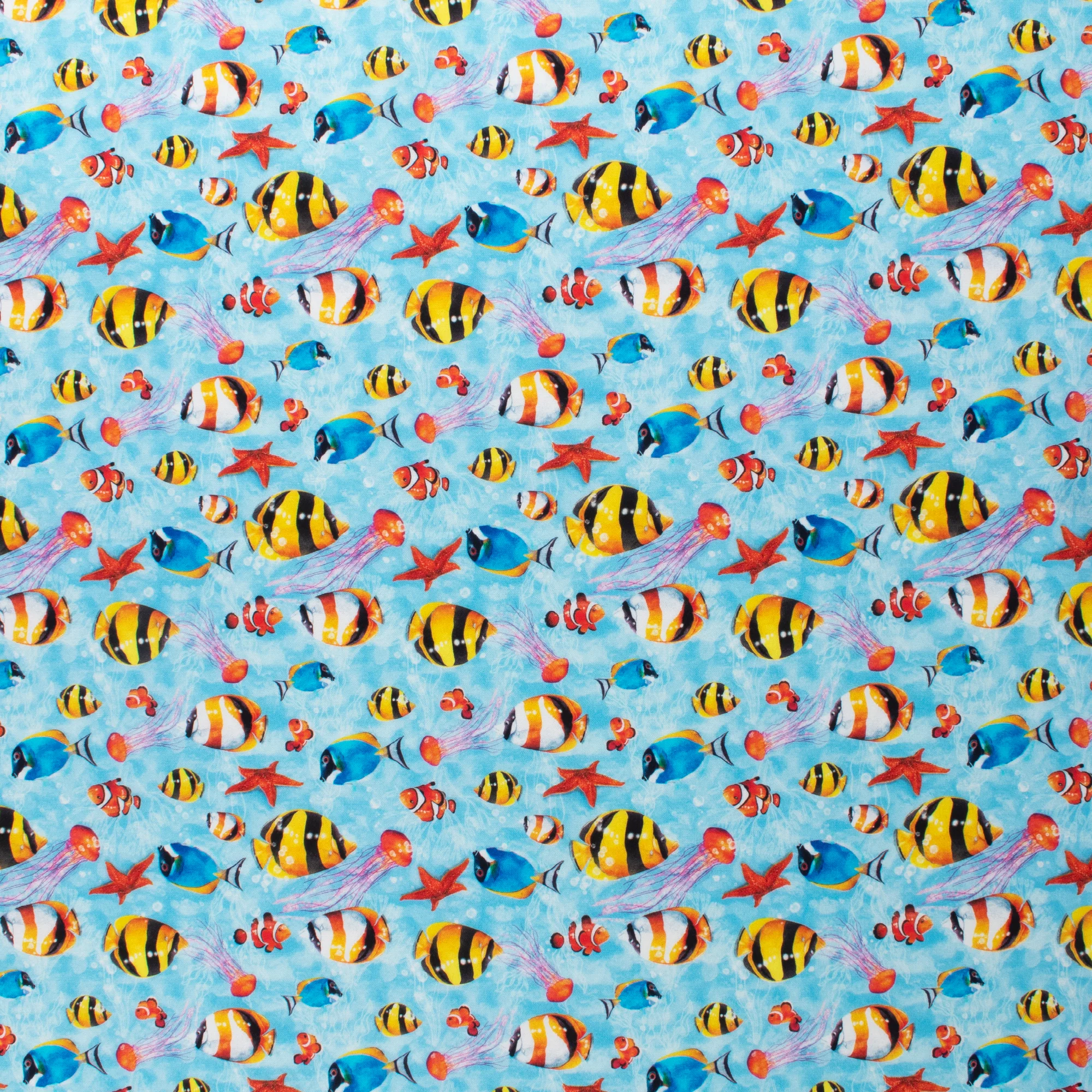 Windham Fabrics - Printed Cotton - DEEP SEA - 001 - Light Blue - Image 3