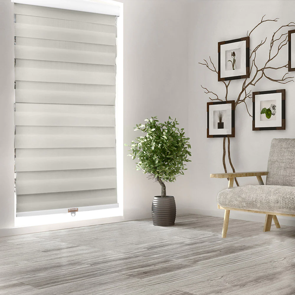 Zebra Cordless Sheer Shade - Grey - 72 x 84 inch - Image 2